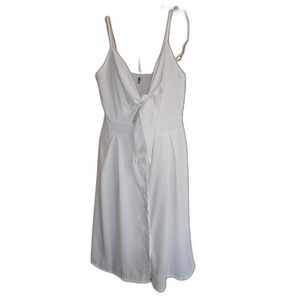 NEW Ecowish White Cut Out Midi Dress‎ Large Summer Resort Coastal Bridal Shower